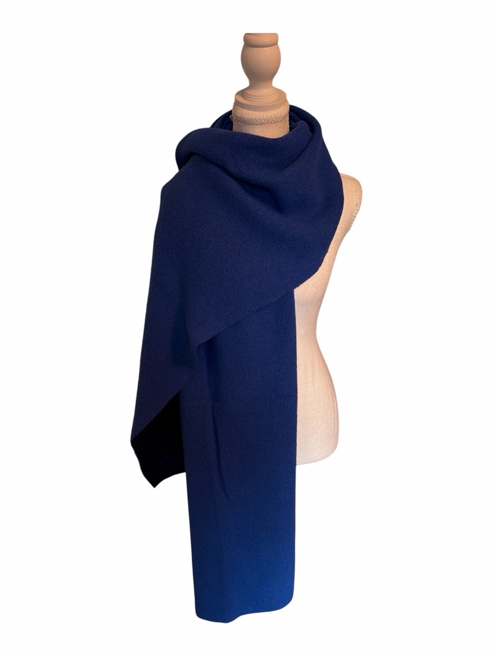 Old Money Club Monaco Blue Wool Alpaca Oversized Scarf Wrap NWT
